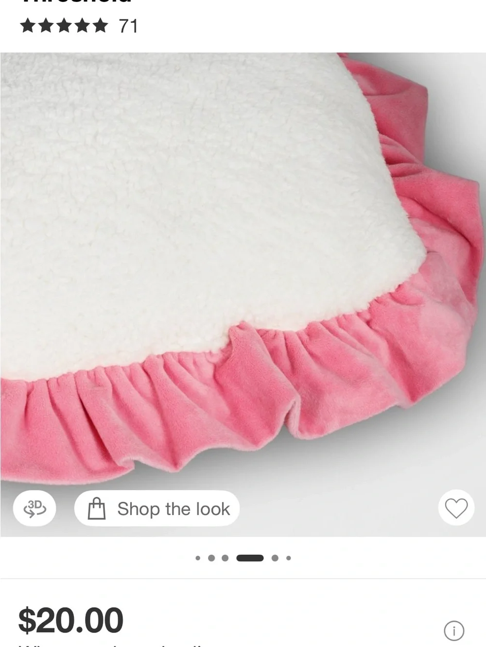 NWOT 💖 Oversized Heart Velvet Pillow with Faux Shearling Reverse Threshold